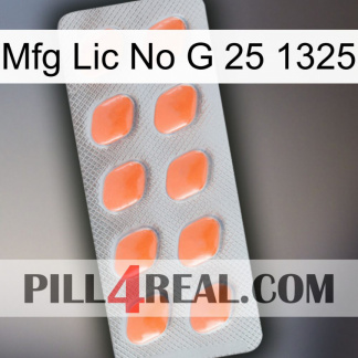 Mfg Lic No G 25 1325 26
